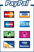 PayPal - Mastercard, Visa, Maestro, AMEX, Switch, Solo, Delta, VISA Electron